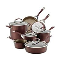 Circulon Symmetry Hard Anodized Nonstick Cookware Pots and Pans Set, 11 Piece, Merlot