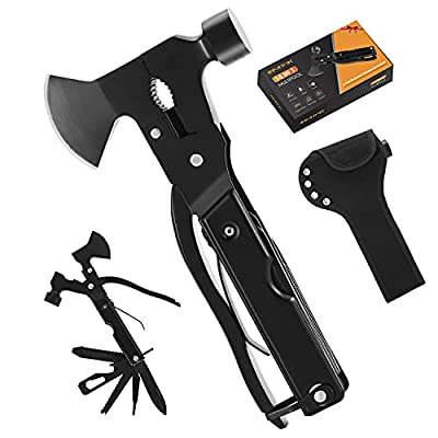 Expired: Multitool Camping Accessories Hatchet 14 in 1 Survival Gear and Equipment with Knife Hammer Axe Saw Screwdrivers Pliers