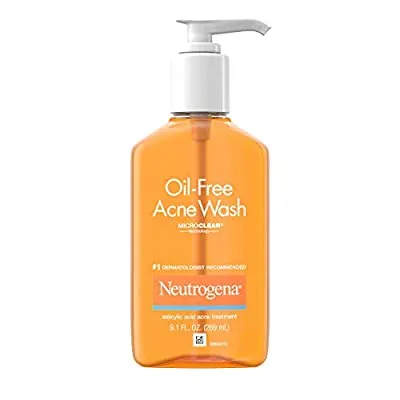 Neutrogena Oil-Free Acne Fighting Facial Cleanser with Salicylic Acid Acne Treatment Medicine, 9.1 fl. oz, 3 pk