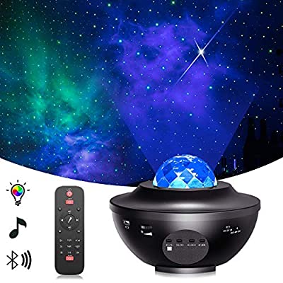 Expired: Night Light Projector with LED Galaxy Ocean Wave Projector Bluetooth Music Speaker