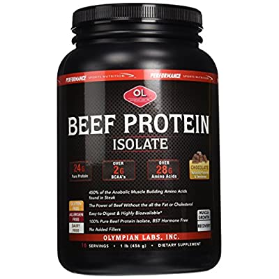 Olympian Labs Beef Protein Isolate lb, 1 Pound, Chocolate, 16 Ounce