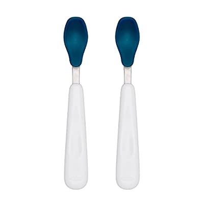 OXO Tot Feeding Spoon Set with Soft Silicone, Navy