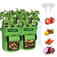 Expired:&nbsp;Potato Grow Bags, 2 Pack Heavy-Duty Plant Grow Bag with Dual Handles and Velcro Windown(5 Gallon)