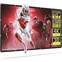 Expired: Projector Screen 120 inch, Wrinkle-Free 16:9 4K HD Foldable Projection Movies Screen Portable with Storage Bag