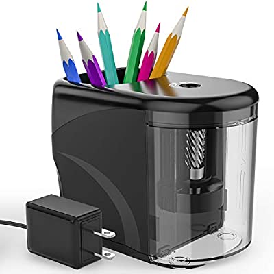 Expired: RIYO Electric Pencil Sharpener, Heavy-Duty Pencil Sharpener with Adapter/ Battery