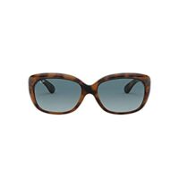 Ray-Ban Women’s RB4101 Jackie Ohh Butterfly Sunglasses, Havana/Blue Gradient Grey, 58 mm