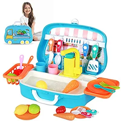 70% off - Expired:&nbsp;RegeMoudal Kitchen Sink Toys Children Play Dishwasher Kitchen Toys Set with Running Water Pretend Play Toys for Kids