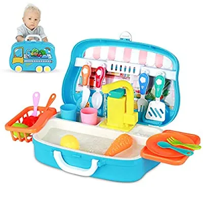 60% off - Expired:&nbsp;RegeMoudal Kitchen Sink Toys Children Play Electric Dishwasher Kitchen Toys Set with Running Water