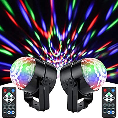 Expired: Remote control LED small magic ball voice control RGB colorful lamp disco stage lamp KTV bar (2 PACK)