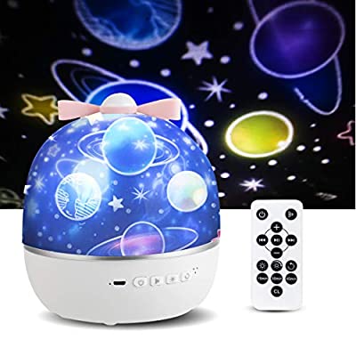 Expired: Rotatable Starry Projector Night Light Built-in Bluetooth Speaker Remote Control/6 Patterns/Dimmable Baby Light Nursery Lamp