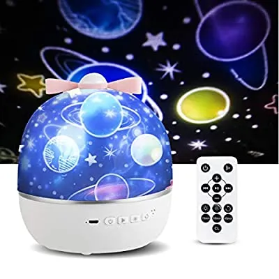 Expired: Rotatable Starry Projector Night Light Built-in Bluetooth Speaker Remote Control/6 Patterns/Dimmable Baby Light Nursery Lamp