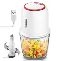 Expired: Small Food Processor, 2.5Cup Mini Electric Food Cordless Chopper with Glass Bowl