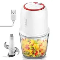 Expired:&nbsp;Small Food Processor, 2.5Cup Mini Electric Food Cordless Chopper with Glass Bowl
