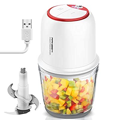 50% off - Expired: Small Food Processor, 2.5Cup Mini Electric Food Cordless Chopper with Glass Bowl