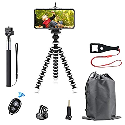 Expired: SmilePowo Flexible Tripod Stand Extensible Selfie Stick with Bluetooth Remote