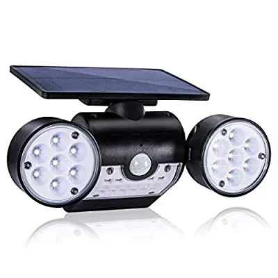 Expired:&nbsp;Solar Motion Sensor Light Outdoor Security Lights, Rotatable Dual Head, Wireless IP65 Waterproof, LED Wall Light