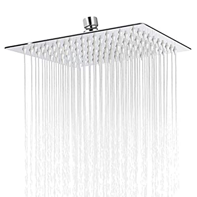 Expired: Sooreally Rain Shower Head High Pressure, 8 Inch Stainless Steel Square Rainfall Showerhead