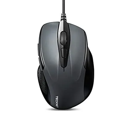 50% off - Expired:&nbsp;TeckNet 6-Button USB Wired Mouse with Side Buttons, Optical Computer Mouse with 1000/2000DPI, Ergonomic Design, 5ft Cord,