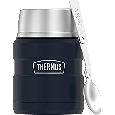 THERMOS Stainless King SK3000 Vacuum-Insulated Food Jar with Spoon, 16 Oz