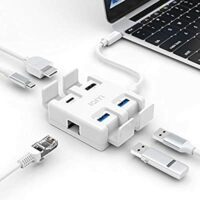 Expired: USB C Hub, Dust Proof Multi Port 5-in-1 Type C Adapter with 4K USB C to HDMI, RJ-45 Ethernet, PD Charging Port,2 USB 3.0 Ports