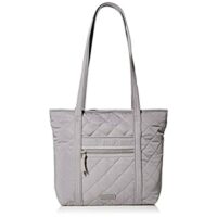 Vera Bradley Women’s Performance Twill Small Vera Tote Totes, Tranquil Gray, One Size