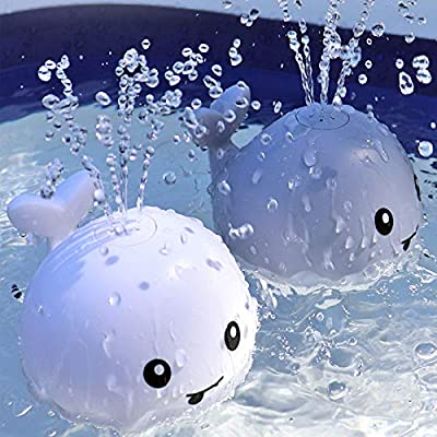 Expired: Vusnud Pool Water Toys for Kids Baby Light Up Whale Bath Toys Sprinkler Bathtub Toy