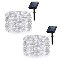 Expired: Weepong Solar String Lights, Outdoor Solar Rope Lights with 100 LEDs 33ft Silver Copper Wire 8 Mode Waterproof
