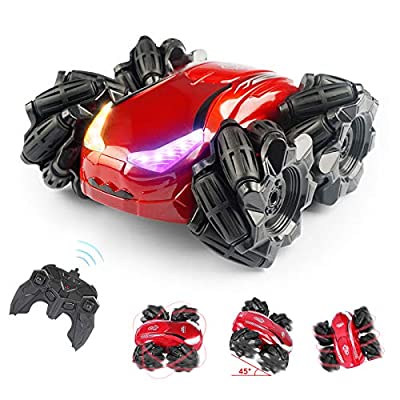 Expired: WomToy Remote Control Car, 45° Drift High Speed Off Road Climbing Stunt Car, 4WD Lateral Side Shift Stunt Vehicle with Led Headlights