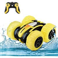 Expired: WomToy Waterproof Stunt RC Car,4WD Amphibious Boat Double Sided Driving On Water & Land