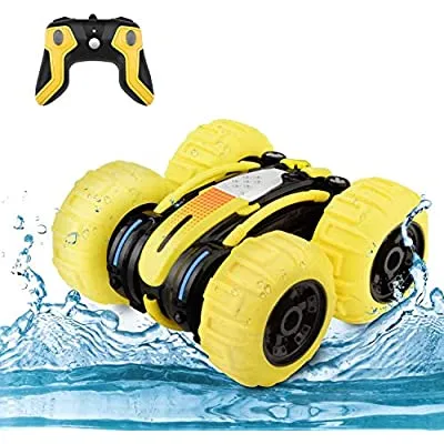 65% off - Expired: WomToy Waterproof Stunt RC Car,4WD Amphibious Boat Double Sided Driving On Water & Land