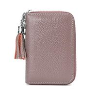 Expired: Women’s Small Credit Card Wallet RFID Blocking Zip Card Case Holder Genuine Leather Organizer