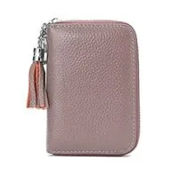 Expired:&nbsp;Women’s Small Credit Card Wallet RFID Blocking Zip Card Case Holder Genuine Leather Organizer