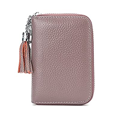 60% off - Expired: Women’s Small Credit Card Wallet RFID Blocking Zip Card Case Holder Genuine Leather Organizer