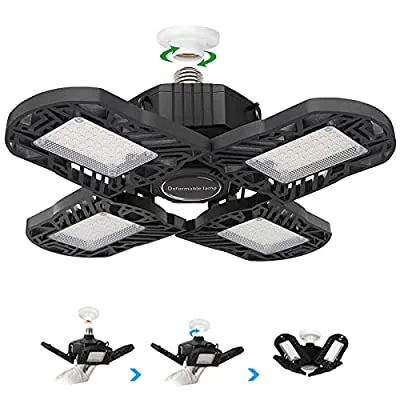 Expired: XAZIE Led Garage Lights 120W Deformable Garage 4 Adjustable Leaf Lighting,12000lm E26 270°6000K LED Panels .
