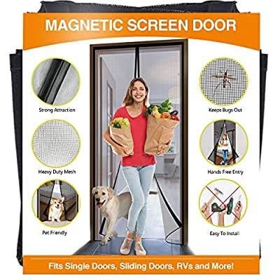 Expired: YUFER Fiberglass 34×82 Magnetic Mesh Screen Door with Magnetic Closure, Door Screen – Fits Door Size up to 34”x82”Max