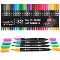 Expired:&nbsp;ZSCM 32 Colors Dual Tip Brush Pens, Artist Fine & Brush Tip