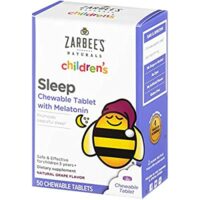 Zarbee’s Naturals Children’s Sleep with Melatonin Supplement, Natural Grape Flavor, 50 Chewable Tablets