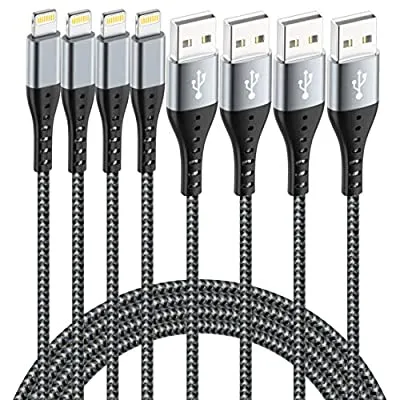 Expired:&nbsp;iPhone Charger Lightning Cable IDiSON 4Pack(10ft 6ft 6ft 3ft) Certified Braided Nylon Fast Charger Cable
