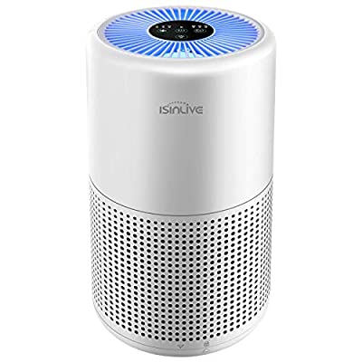 Expired: isinlive Air Purifier for Home True HEPA Filter Air Cleaner, Smoke, Pollen, Dust, Pet Hair Dander, Odors, Low Noise White