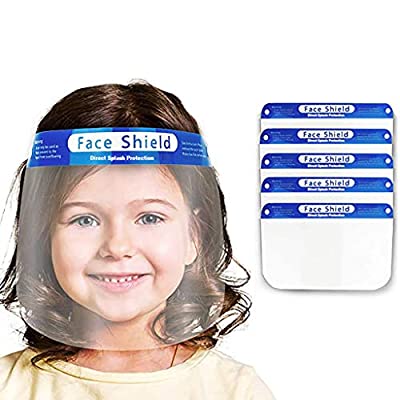 Kids Full Face Protective with Clear Vision Shields, Reusable Elastic Band (5PC) - $5.50 ($10.10)