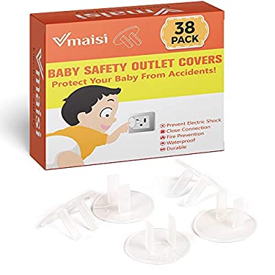 38 Pieces Clear Outlet Covers Baby Proofing – Vmaisi Electrical Safety ChildProof Plug Protector - $0.99 ($5.75)