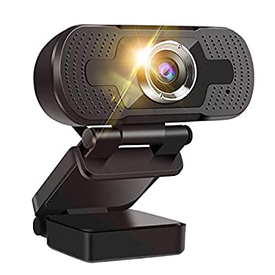 Expired: 1080P USB Webcam with Microphone, Adjustable Base (Plug and Play)