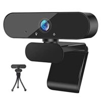 Expired: 1080P Webcam with Microphone and Tripod Stand, with 110-Degree Widescreen