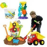 Expired:&nbsp;11 Pieces – TEMI Beach Sand Toys Set with Water Wheel, Dump Truck, Bucket, etc