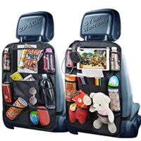 Expired: 2 Pack Car Backseat Organizer with Hole for USB/Headphone, Travel Accessories