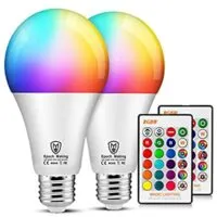 Expired: (2 Pack) LED RGB Color Changing Light Bulbs with Remote, 6000K Dimmable E26 Screw Base, 85 Watt Equivalent Soft Warm White