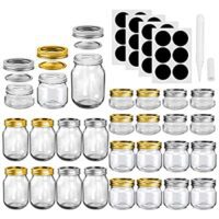 Expired: 24 Pack Canning Glass Jars DIY Magnetic Spice Jars  (4Oz-8Oz-16Oz)