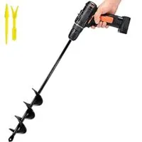 Expired: Auger Drill Bit for Planting 1.6×16.5inch Extended Length Garden Auger Spiral Drill Bit for Planting Bulbs Flowers Planting Auger for Drill Post Hole Digger for 3/8” Hex Drill