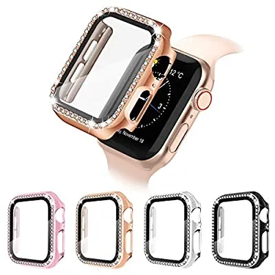 60% off - Expired:&nbsp;4 Pack Apple Watch Case with HD Tempered Glass Screen Protector for iWatch Series 6/5/4/3/2/1/SE
