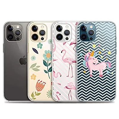 Expired:&nbsp;4 Pack Clear Case Cute Protective & Waterproof Cover for iPhone 12/ iPhone 12 Pro